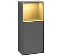 Villeroy und Boch Finion armoire latérale F510HFGK 41.8x93.6x27cm, droite, étagère au-dessus de l'or mat, anthracite mat