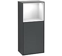 Villeroy und Boch Finion armoire latérale F520GFHG 41.8cm, à gauche, la station de charge, une étagère Glossy White Lacquer , minuit Blue Matt Lacquer