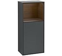 Villeroy und Boch Finion armoire latérale F520GNHG 41.8cm, à gauche, la station de charge, une étagère Walnut Veneer , minuit Blue Matt Lacquer