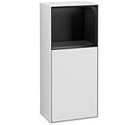 Villeroy und Boch Finion armoire latérale F520PDMT 41,8 cm, gauche, station de charge, étagère laqué noir mat, laqué blanc mat