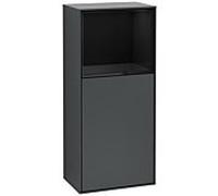 Villeroy und Boch Finion armoire latérale F520PHHG 41.8cm, à gauche, la station de charge, une étagère Glossy Black Lacquer , minuit Blue Matt Lacquer