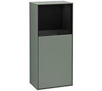 Villeroy und Boch Finion armoire latérale F530PHGM 41.8cm, à droite, la station de charge, étagère Glossy Black Lacquer , Olive Matt Lacquer