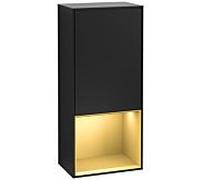 Villeroy und Boch Finion armoire latérale F540HFPD 41.8x93.6x27cm, gauche, étagère sous or mat, laqué noir mat
