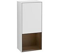 Villeroy und Boch Finion armoire latérale F550GNMT 41.8x93.6x27cm, droite, étagère sous placage noyer, laqué blanc mat