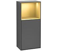 Villeroy und Boch Finion armoire latérale G500HFGK 41.8x93.6cm, gauche, émotion, étagère au dessus or mat, anthracite mat
