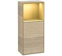 Villeroy und Boch Finion armoire latérale G500HFPC 41.8x93.6cm, gauche, émotion, étagère au dessus de l'or mat, Oak Veneer