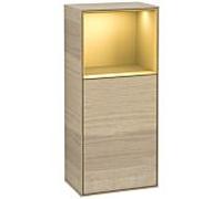 Villeroy und Boch Finion armoire latérale G510HFPC 41.8x93.6cm, droit, émotion, haut plateau mat or, Oak Veneer