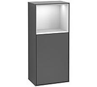 Villeroy und Boch Finion armoire latérale G520MTGK 41,8 cm, gauche, station de charge, emotion, étagère laqué blanc mat, anthracite mat