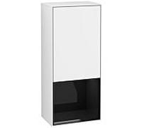 Villeroy und Boch Finion armoire latérale G550PHGF 41,8 cm, droite, Emotion, étagère en dessous de Glossy Black, laqué blanc brillant