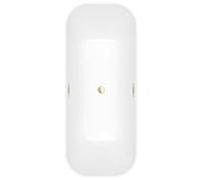 Villeroy und Boch Finion baignoire autoportante rectangulaire 177FIN7N3BCV3RW 170 x 70 cm, arrivée d'eau, tablier Color on Demand, blanc pierre, or