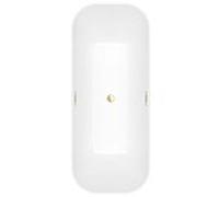 Villeroy und Boch Finion baignoire autoportante rectangulaire 177FIN7N3BCV4RW 170 x 70 cm, arrivée d'eau, tablier Color on Demand, blanc pierre, or