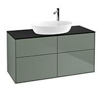Villeroy und Boch Finion F91200GM 120x60,3cm, plaque de recouvrement noir mat, Olive Matt Lacquer