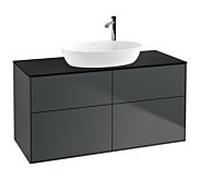 Villeroy und Boch Finion F91200HG 120x60.3cm, plaque de recouvrement noir mat, Midnight Blue Matt Lacquer