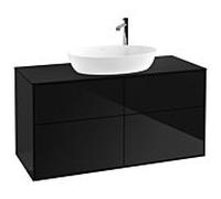 Villeroy und Boch Finion G91200PH 120x60.3cm, Emotion, plaque de recouvrement noir mat, Glossy Black Lacquer