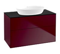 Villeroy und Boch Finion GA0200HB 100x60.3cm, Emotion, plaque de recouvrement noir mat, Peony Matt