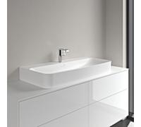 Villeroy und Boch Finion Lavabo 41681BRW 1000 x 470 x 165 mm, Stone White CeramicPlus, avec trop-plein dissimulé, dessous rectifié