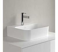 Villeroy und Boch Finion lave-mains 43644CRW 430 x 390 x 140 mm, Stone White CeramicPlus, avec trop-plein dissimulé, dessous rectifié