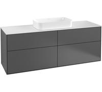 Villeroy und Boch Finion Villeroy und Boch G32200MT 160x60,3cm, Emotion, plaque de finition noir mat, laqué blanc mat