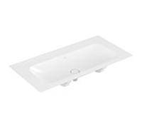 Villeroy und Boch Finion meuble vasque 4164A3RW 100x50cm, sans trou pour robinetterie, sans trop-plein, pierre blanc C-plus
