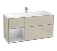 Villeroy und Boch Finion Villeroy und Boch F060GJHH 119,6x59,1cm, étagère à gauche gris clair mat, Sand Matt Lacquer