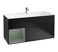 Villeroy und Boch Finion Villeroy und Boch F060GMPD 119,6x59,1cm, étagère gauche Olive Matt Lacquer , laqué noir mat