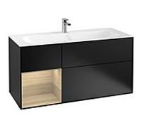 Villeroy und Boch Finion Villeroy und Boch F060PCPD 119,6x59,1cm, étagère à gauche Oak Veneer , laqué noir mat