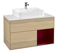 Villeroy & Boch V&B Meuble sous-lavabo Finion 100, plaque de fixation blanche, avec tiroir, poignée en métal Quantité:1