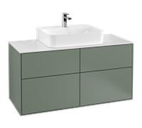 Villeroy und Boch Finion Villeroy und Boch F13100GM 120x60,3cm, plaque de finition blanc mat, Olive Matt Lacquer