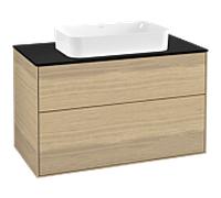 Villeroy und Boch Finion Villeroy und Boch F23200PC 100x60,3cm, plaque de finition noir mat, Oak Veneer