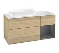 Villeroy & Boch V&B Meuble sous-lavabo Finion 120 cm, blanc mat, tiroir anthracite, avec ouverture à pression Quantité:1