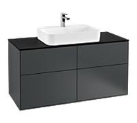 Villeroy und Boch Finion Villeroy und Boch F38200HG 120x60.3cm, plaque de finition noir mat, Midnight Blue Matt Lacquer