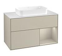 Villeroy und Boch Finion Villeroy und Boch F661HHHH 100x60.3x50.1cm, étagère à droite Sand matt, Sand Matt Lacquer