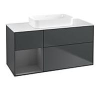 Villeroy und Boch Finion Villeroy und Boch F701GKHG 120x60.3x50.1cm, étagère gauche anthracite mat, Midnight Blue Matt Lacquer