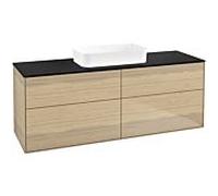 Villeroy und Boch Finion Villeroy und Boch F73200PC 160x60.3x50.1cm, Glass Black Matt, Oak Veneer