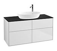 Villeroy und Boch Finion Villeroy und Boch F91200MT 120x60,3cm, plaque de recouvrement noir mat, laqué blanc mat