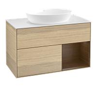 Villeroy & Boch V&B Meuble sous lavabo Finion 100, plaque de recouvrement blanche, tiroir wal ven, Oa ven Quantité:1