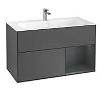 Villeroy und Boch Finion Villeroy und Boch G040HGGK 99,6x59,1cm, Emotion, étagère à droite Midnight Blue Matt Lacquer , Anthracite mat