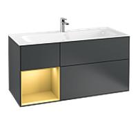 Villeroy und Boch Finion Villeroy und Boch G060HFHG 119,6x59,1cm, Emotion, étagère gauche or mat, Midnight Blue Matt Lacquer