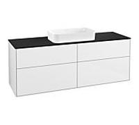 Villeroy und Boch Finion Villeroy und Boch G32200GF 160x60,3cm, Emotion, plaque de finition noir mat, laqué blanc brillant