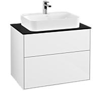 Villeroy und Boch Finion Villeroy und Boch G34200GF 80x60,3cm, Emotion, plaque de finition noir mat, laqué blanc brillant