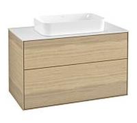 Villeroy und Boch Finion Villeroy und Boch G64100PC 100x60.3x50.1mm, éclairage mural, verre White Matt , Oak Veneer