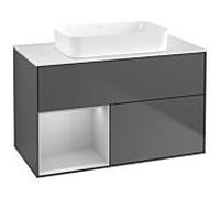 Villeroy und Boch Finion Villeroy und Boch G651GJGK 100x60.3x50.1cm, étagère à gauche gris clair mat, anthracite mat