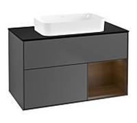Villeroy und Boch Finion Villeroy und Boch G662GNGK 100x60.3x50.1cm, étagère droite placage noyer, anthracite mat