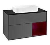 Villeroy und Boch Finion Villeroy und Boch G662HBGK 100x60.3x50.1cm, étagère à droite Peony , anthracite mat