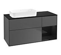 Villeroy und Boch Finion Villeroy und Boch G692PHGK 120x60.3x50.1cm, étagère à droite Glossy Black Lacquer , anthracite mat