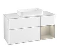 Villeroy und Boch Finion Villeroy und Boch G711HHGF 120x60.3x50.1cm, étagère à droite Sand laqué blanc mat brillant