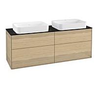 Villeroy und Boch Finion Villeroy und Boch G72200PC 160x60.3x50.1cm, verre noir mat, Oak Veneer