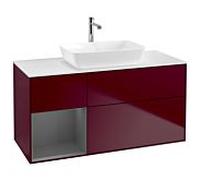 Villeroy und Boch Finion Villeroy und Boch G821GKHB 120cm, couvercle blanc mat, Emotion, étagères Laque anthracite mat, Peony Matt