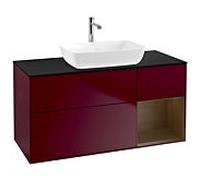 Villeroy und Boch Finion Villeroy und Boch G832GNHB 120cm, plaque de finition noir mat, émotion, étagères Walnut Veneer , Peony Matt