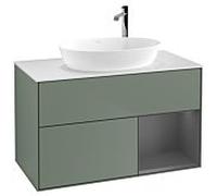 Villeroy & Boch V&B Meuble sous lavabo Éclairage mural Finion 100, Pl w m, Rg A m Lac, Oli. m Lac Quantité:1